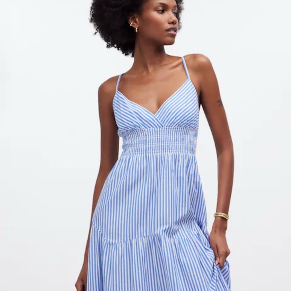 Madewell Empire Waist Tiered Maxi Dress In Stripe - Picture 2 of 13